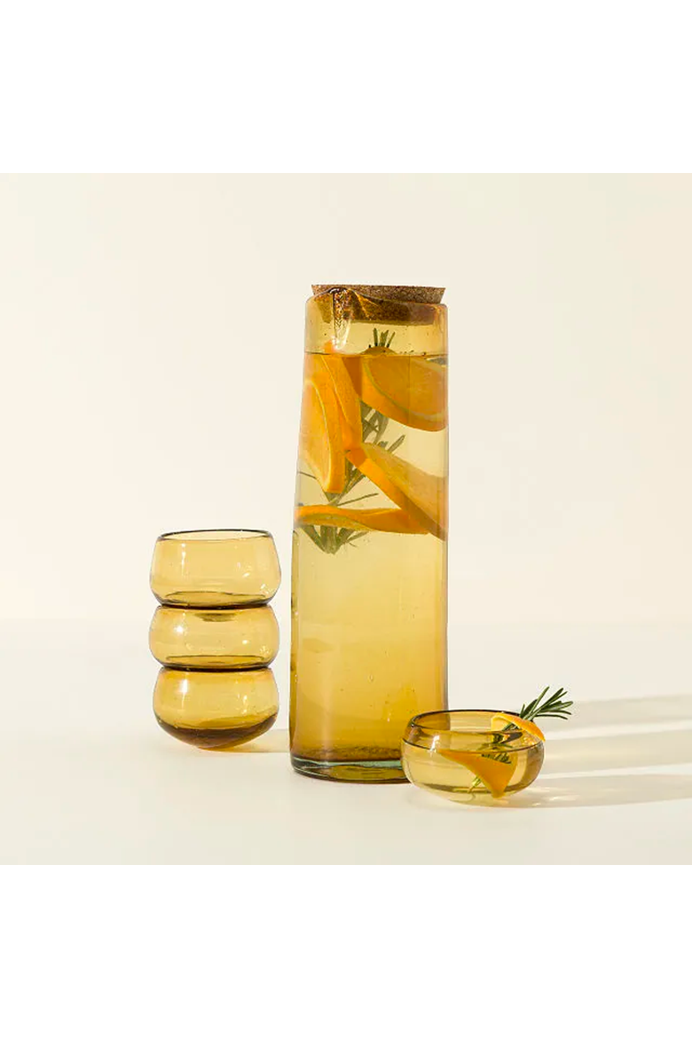 Hand Blown Mezcal Infusing Set, Main, color, Amber / Yellow