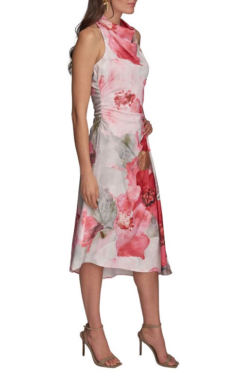Donna Karan New York Floral Ruffle Dress In Spring Mel
