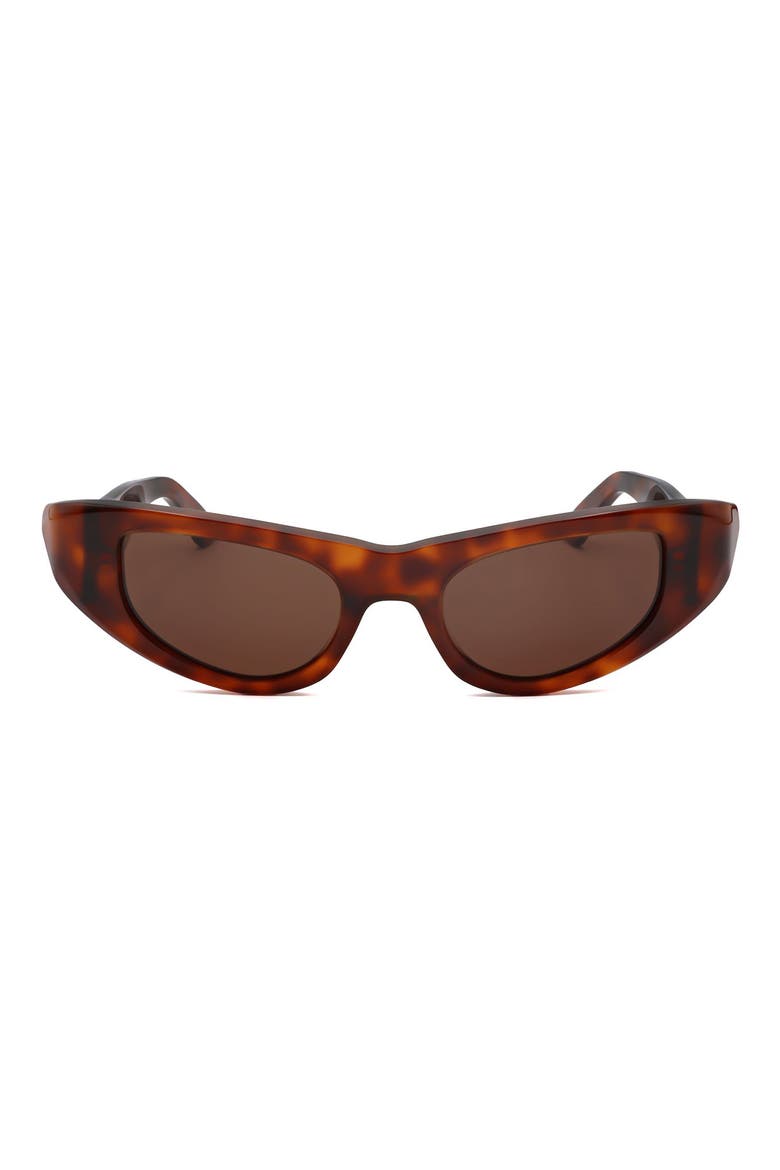 53mm Wrap Sunglasses, Main, color, TORT / BROWN