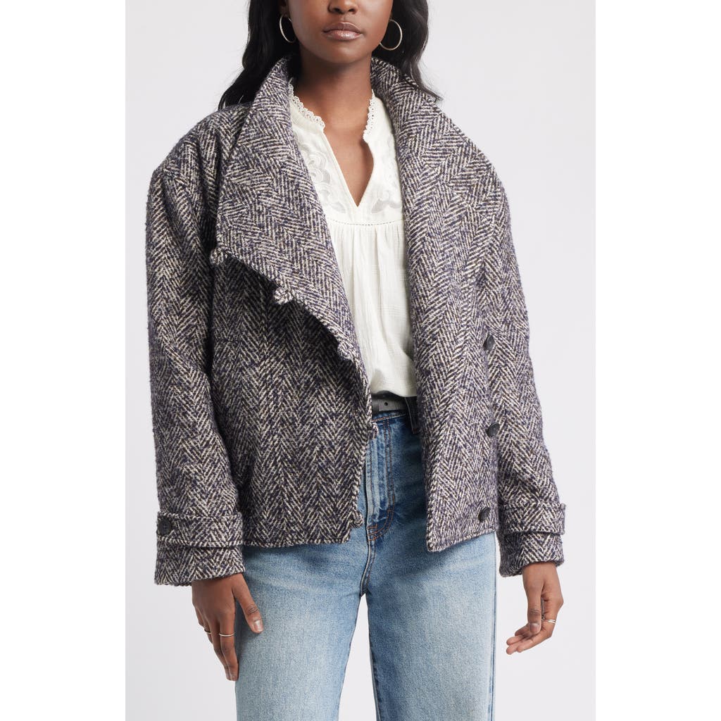 Treasure & Bond Herringbone Twill Jacket In Gray