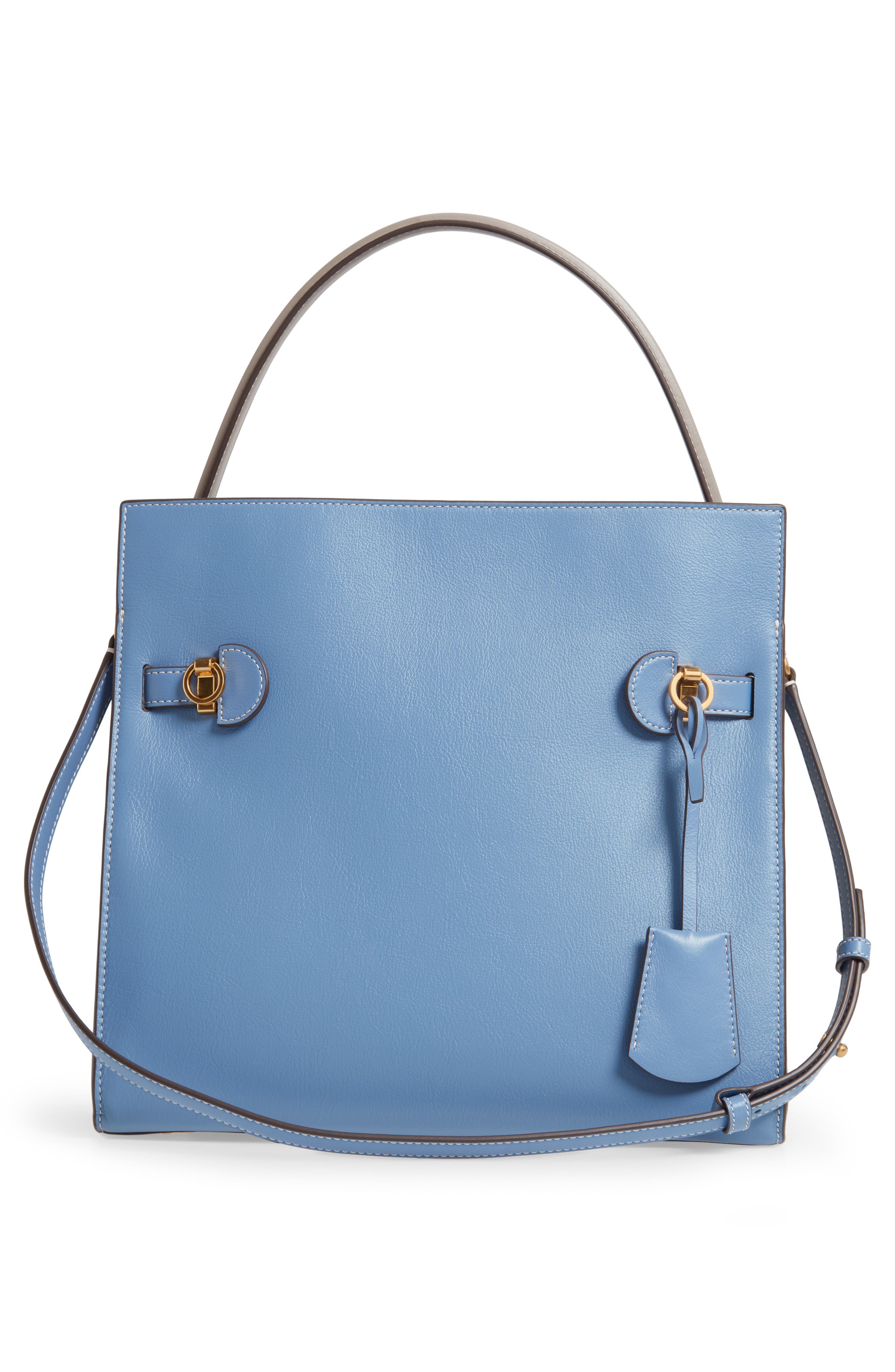 Tory Burch Lee Radziwill Leather Double Bag, Alternate, color, 