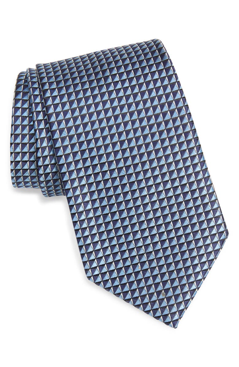 ZEGNA Microgrid Silk Tie, Main, color,