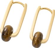ARGENTO VIVO Tiger's Eye Huggie Hoop Earrings