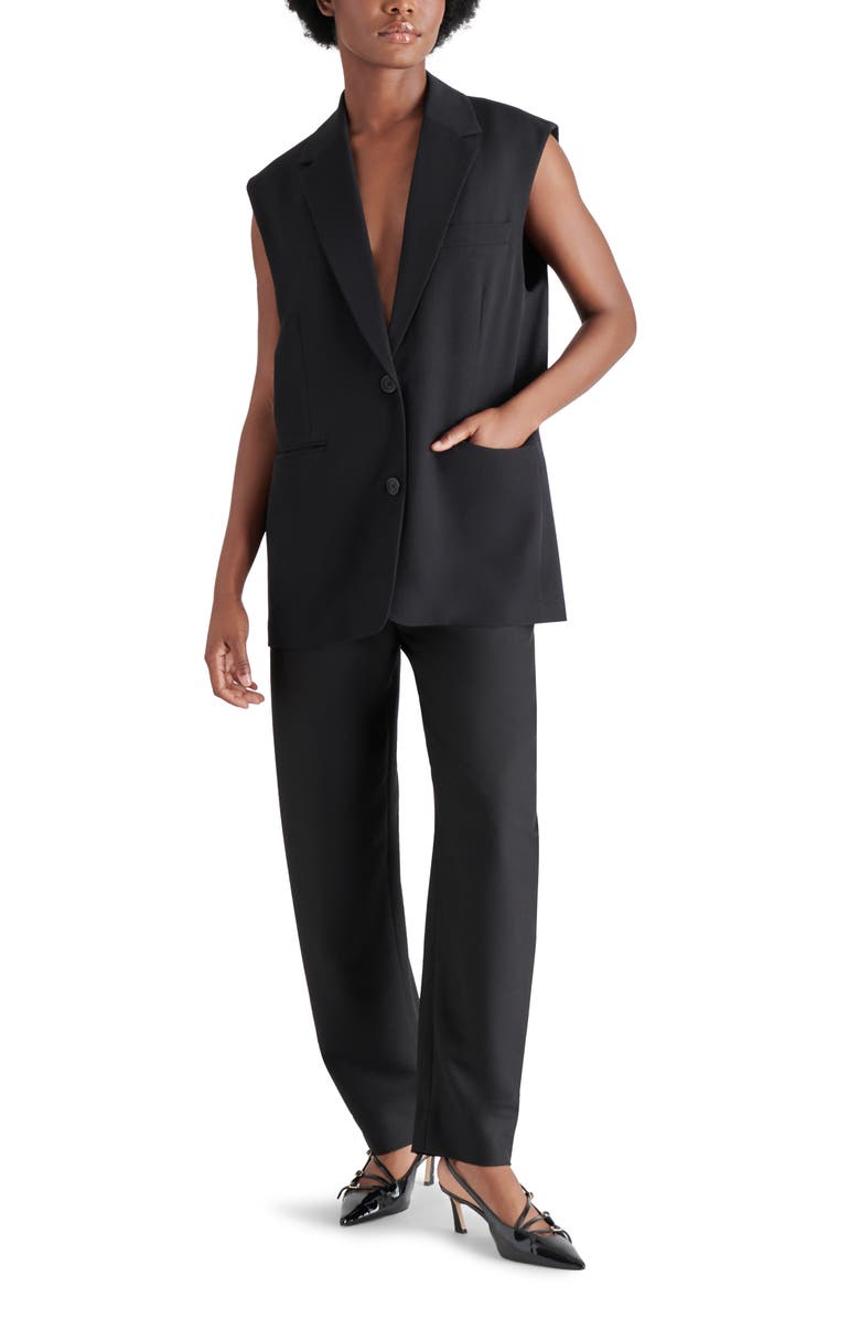 Steve Madden Ashton Padded Shoulder Longline Vest, Alternate, color, 