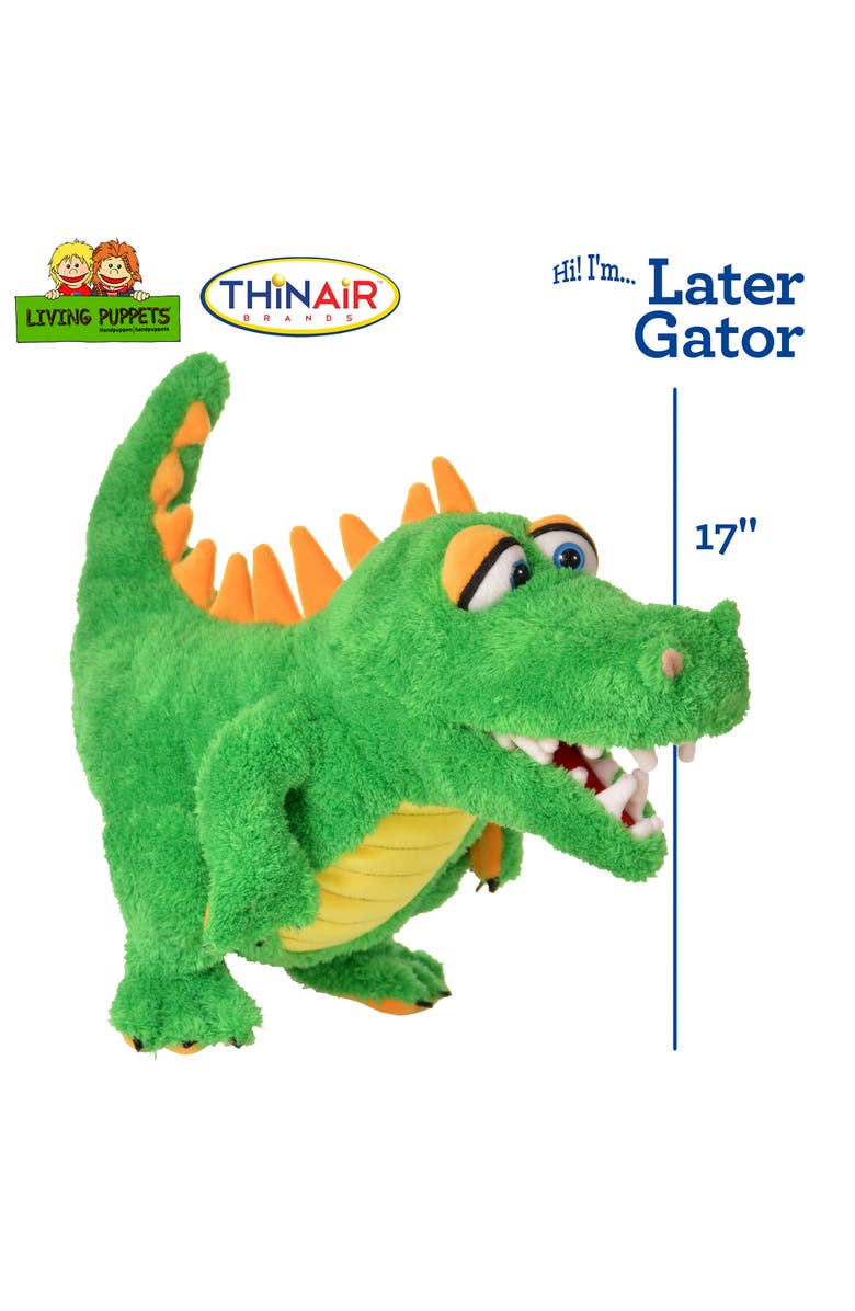 Living Puppets Later Gator The Green Alligator 17 Inch Plush Hand Puppet, Alternate, color, Green