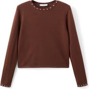 MANGO Studded Knit Sweater