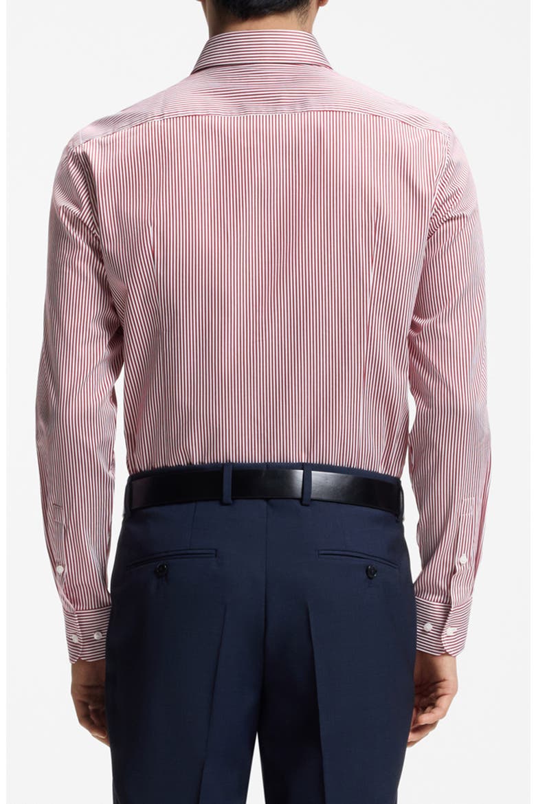 Hank Slim Fit Stripe Dress Shirt, Alternate, color, OPEN RED