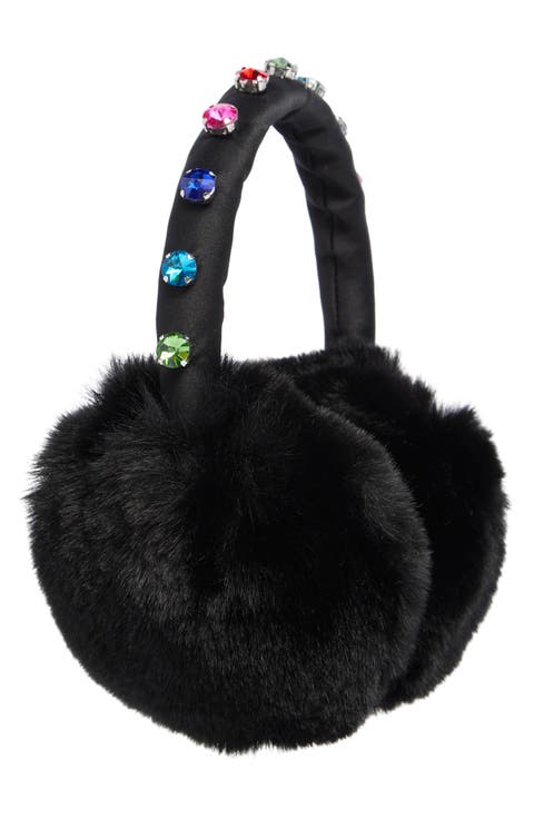 embellished faux fur earmuff