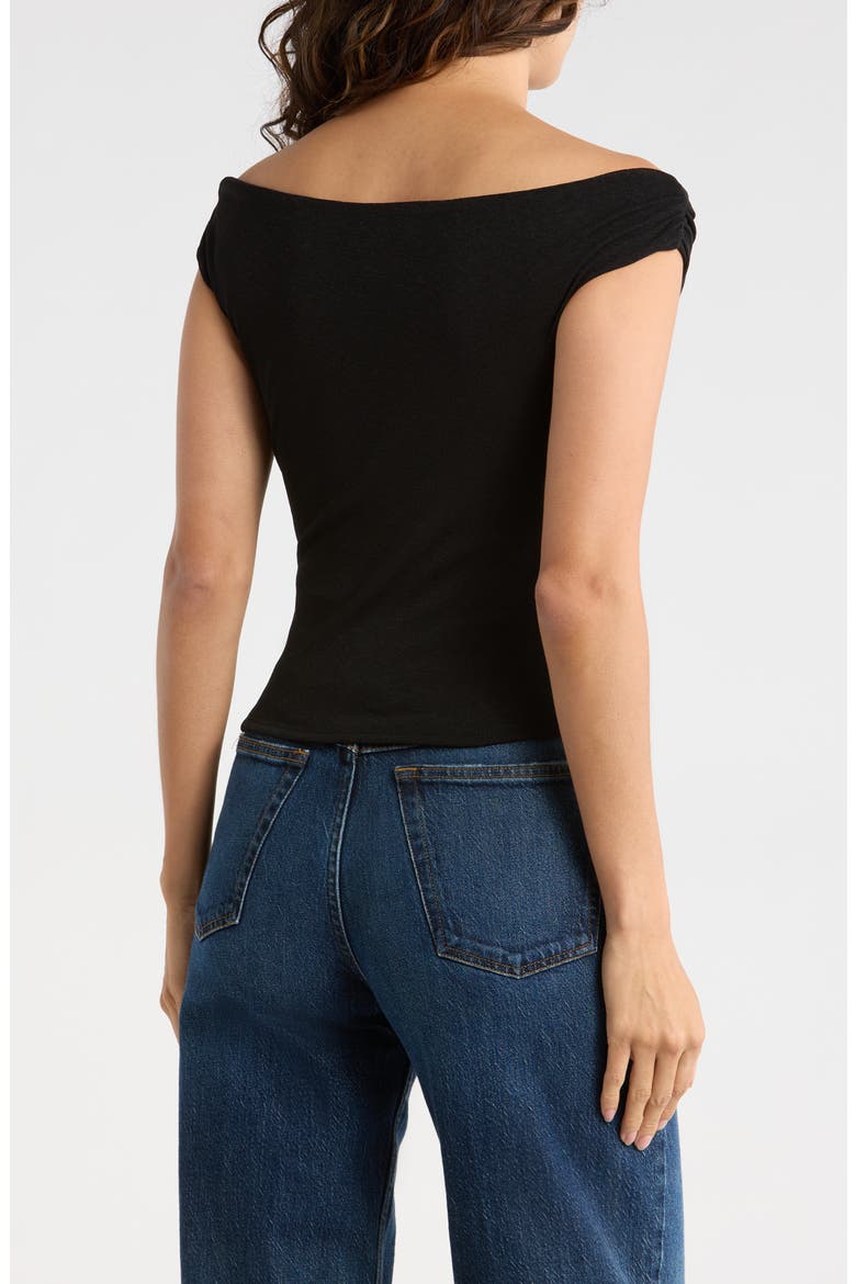 Drape Neck Off the Shoulder Top, Alternate, color, BLACK