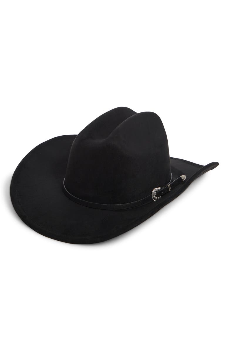 Treasure & Bond Baby Buckle Western Cowboy Hat, Main, color, Black