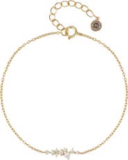 DLORIA Perla Chain Link Bracelet with Round Cut Cubic Zirconia Cluster