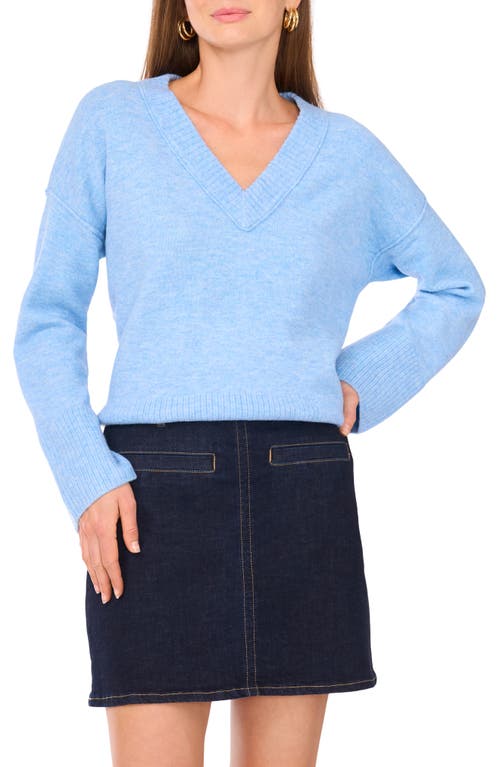 Vince Camuto High-low V-neck Sweater In Blue