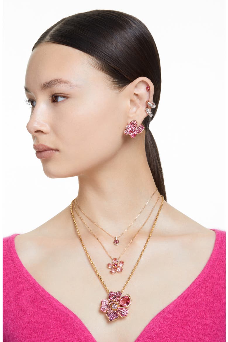 Idyllia Crystal Pendant Necklace, Alternate, color, PINK