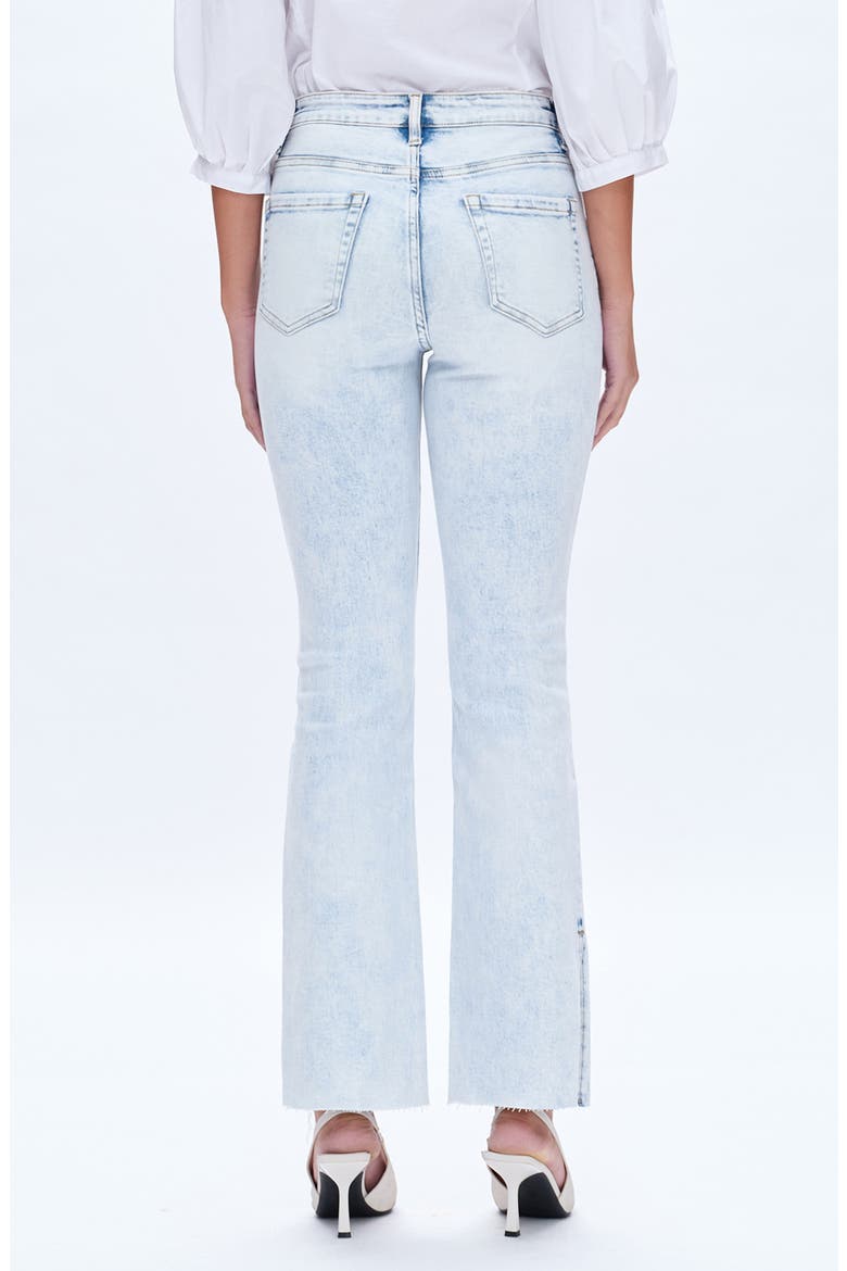 High Waist Raw Hem Side Slit Bootcut Jeans, Alternate, color, LIGHT BLUE