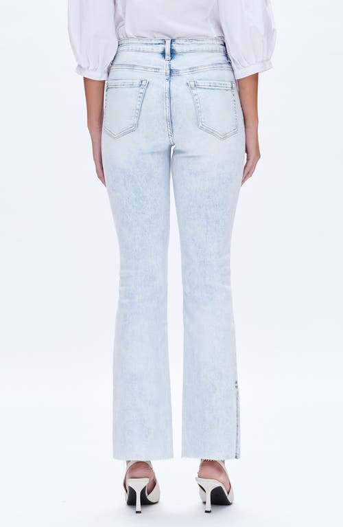 Bayeas High Waist Raw Hem Side Slit Bootcut Jeans