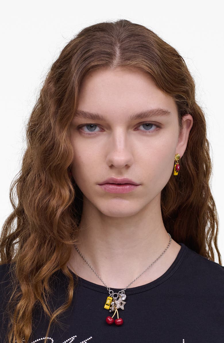 Marc Jacobs Trinket Charm Pendant Necklace, Alternate, color, Silver/ Multi