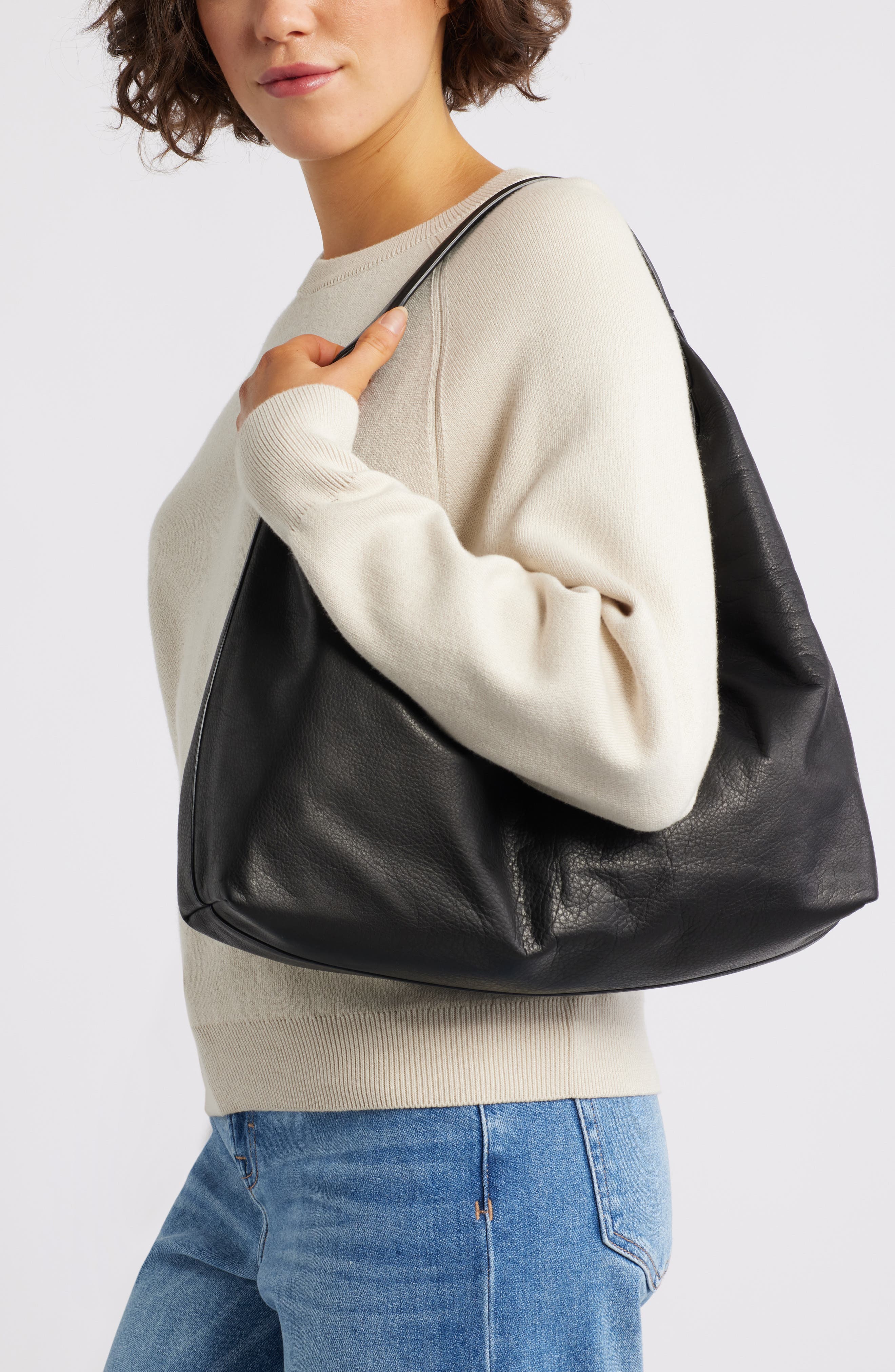 Madewell The Mylie Shoulder Bag, Alternate, color, True Black