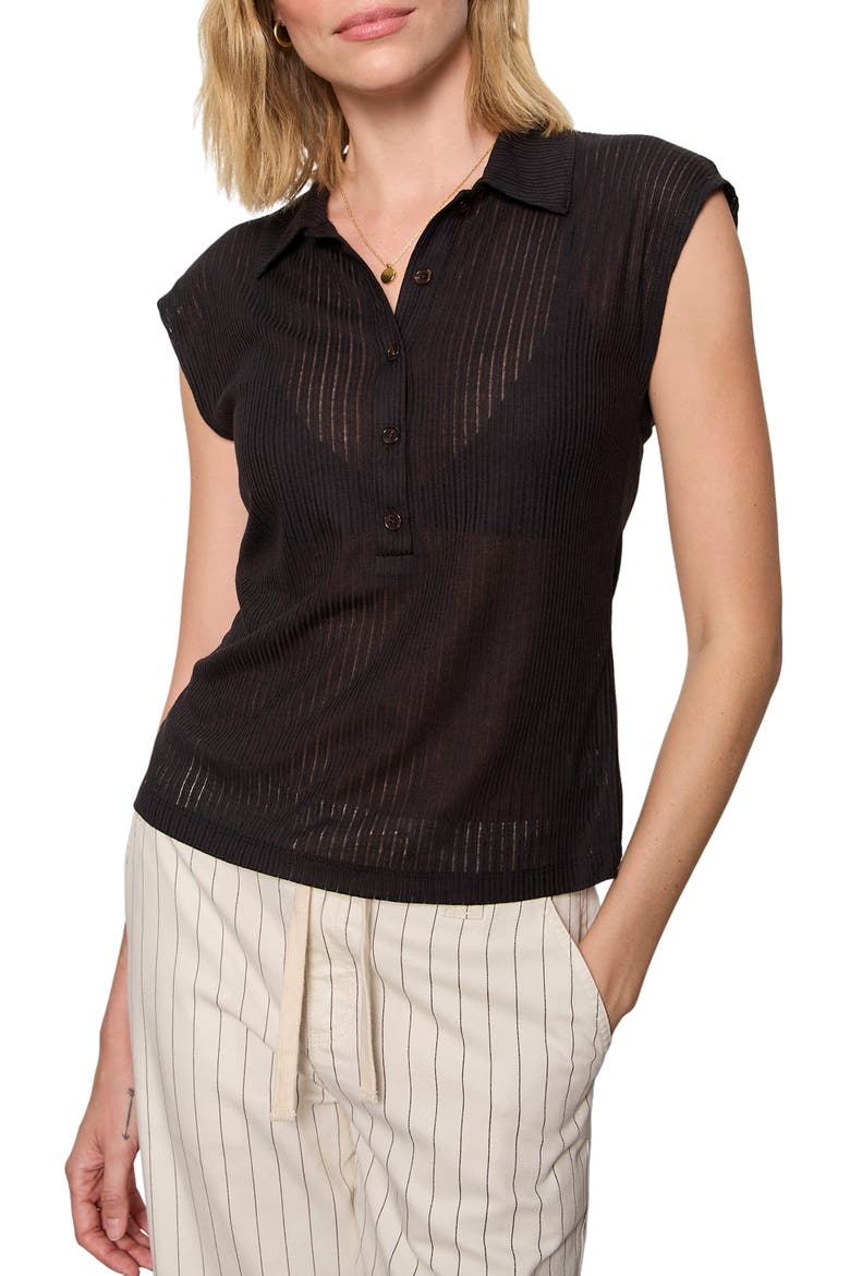Everyday Muse Collared Top, Main, color, BLACK