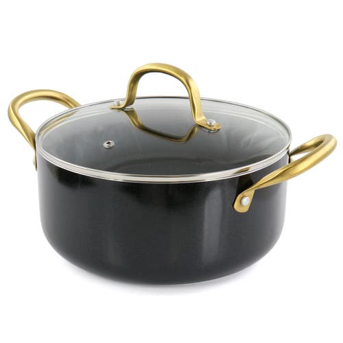 Gibson Home Ellsworth 12 Piece Aluminum Nonstick Cookware Set In Black