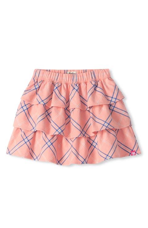Kids' Blossom Plaid Ruffle Skirt