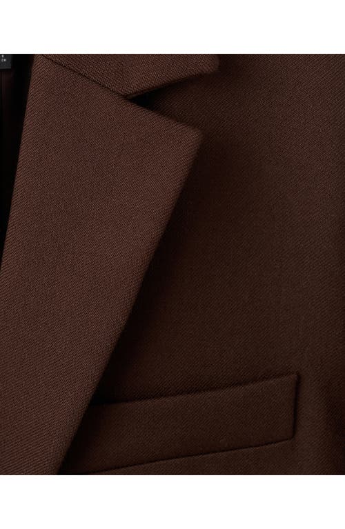 Mango Oversize Wool Blazer In Brown