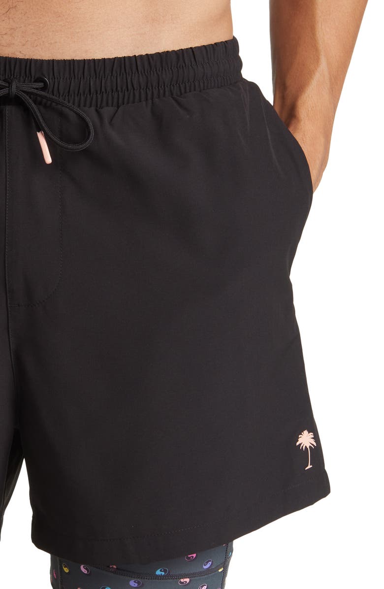 Boardies Polka Yin Yang Neon Active Compression Swim Trunks, Alternate, color,