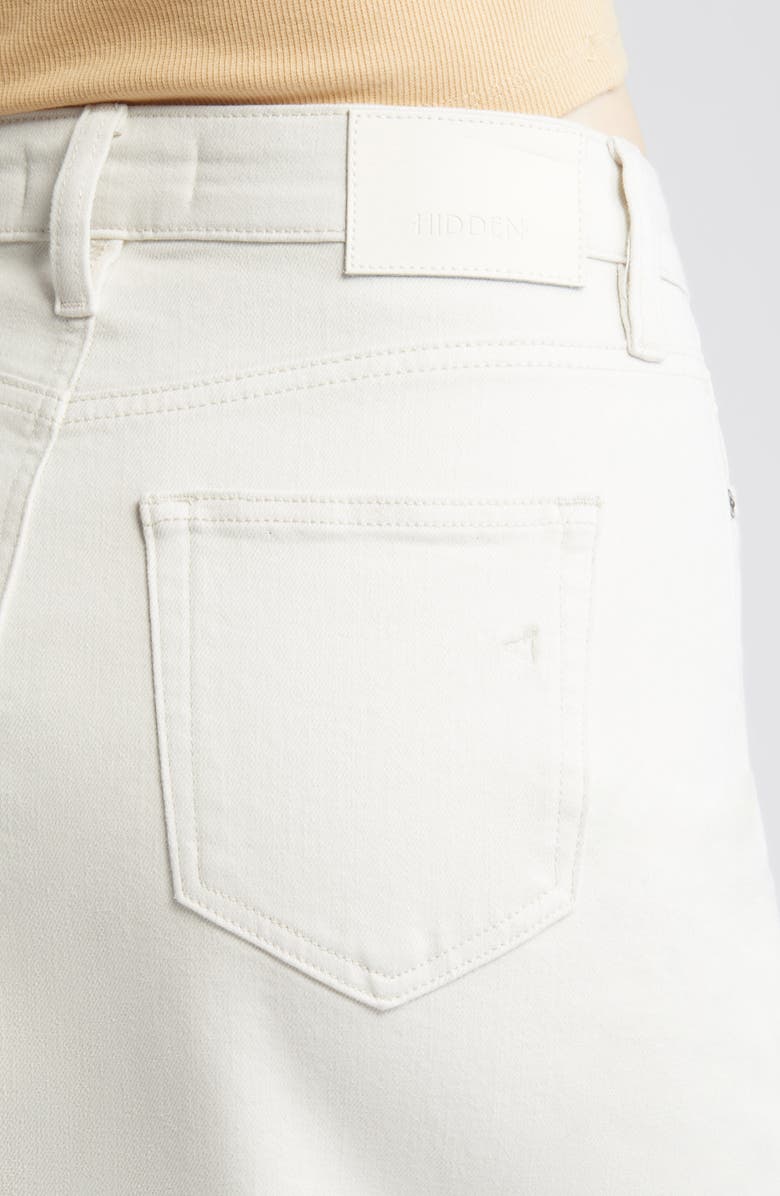 HIDDEN JEANS Side Slit Denim Midi Skirt, Alternate, color, Sea Salt