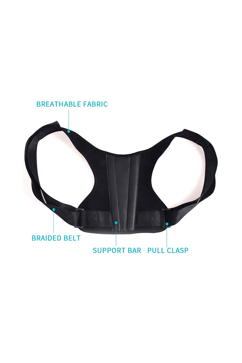 Posture Corrector With Back Support, Alternate, color, Black