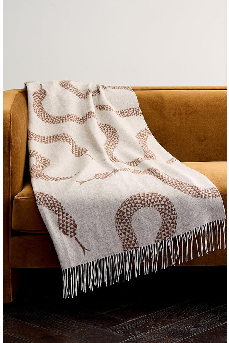 Eden Merino Wool Throw Blanket, Alternate, color, Serpent Chic