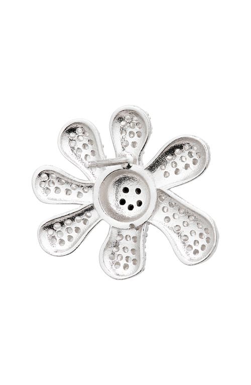 Collina Strada Happy Blossom Crystal Pavé Mismatched Stud Earrings In Crystal Clear Pave