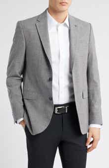 AllSaints Ross Slim Fit Glen Plaid Wool & Cotton Blend Sport Coat