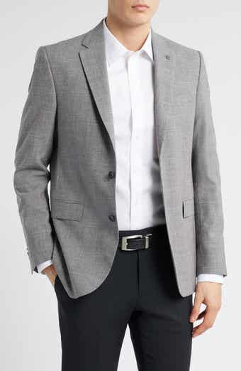 AllSaints Ross Slim Fit Glen Plaid Wool & Cotton Blend Sport Coat
