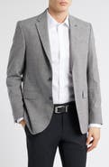 AllSaints Ross Slim Fit Glen Plaid Wool & Cotton Blend Sport Coat