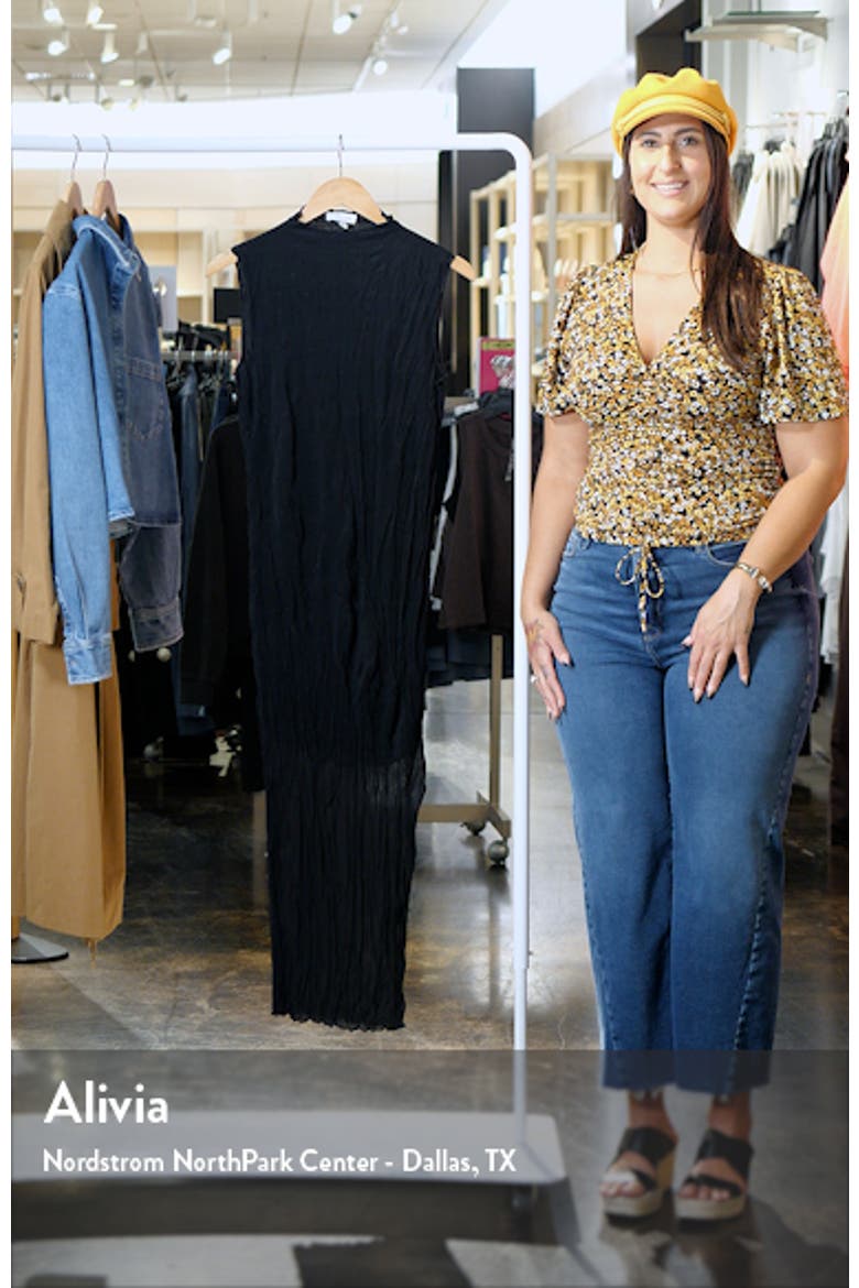 Crinkle Funnel Neck Midi Dress video