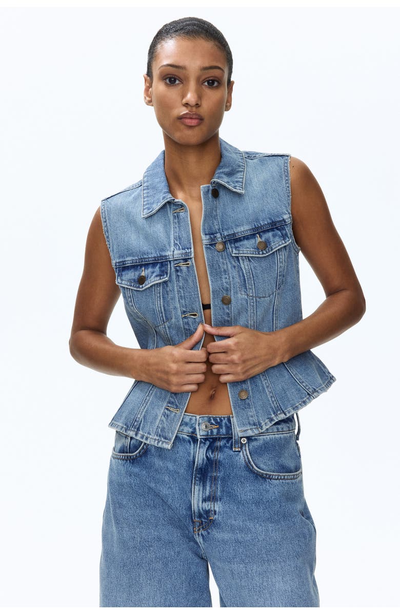 H&M Denim Waistcoat, Alternate, color, Light Denim Blue