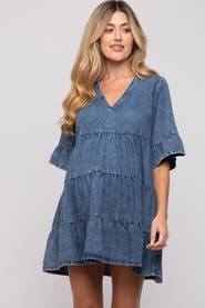 PinkBlush Vintage Wash Tiered Dress