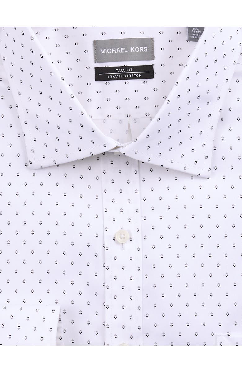 Michael Kors Big & Tall Non-Iron Geometric Print Dress Shirt, Alternate, color, White