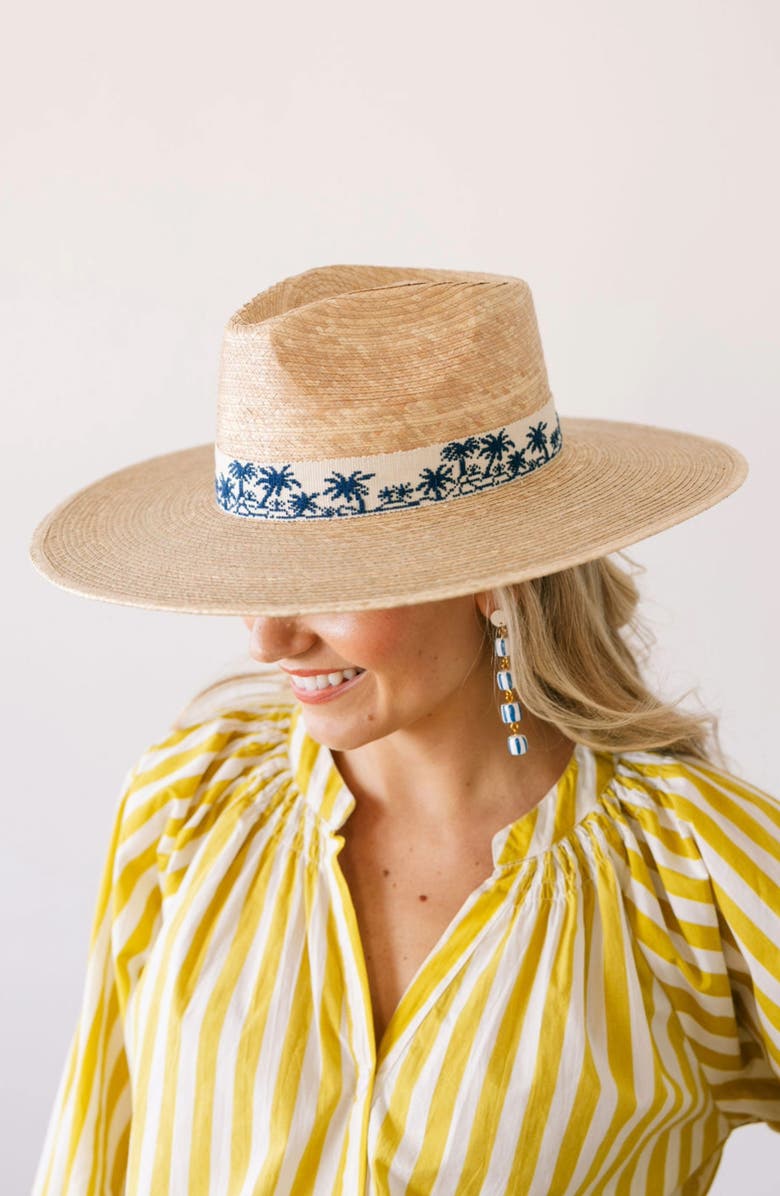 Sunshine Tienda Tropical Toile Palm Straw Straw Hat, Alternate, color, Natural Multi