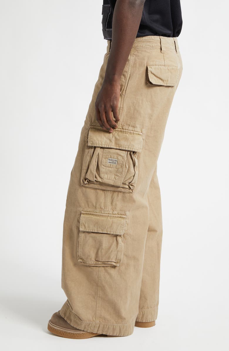 ERL Gender Inclusive Cotton Canvas Cargo Pants, Alternate, color, Beige