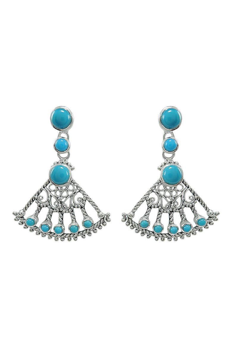 Turquoise Fan Drop Earrings, Main, color, TURQUOISE