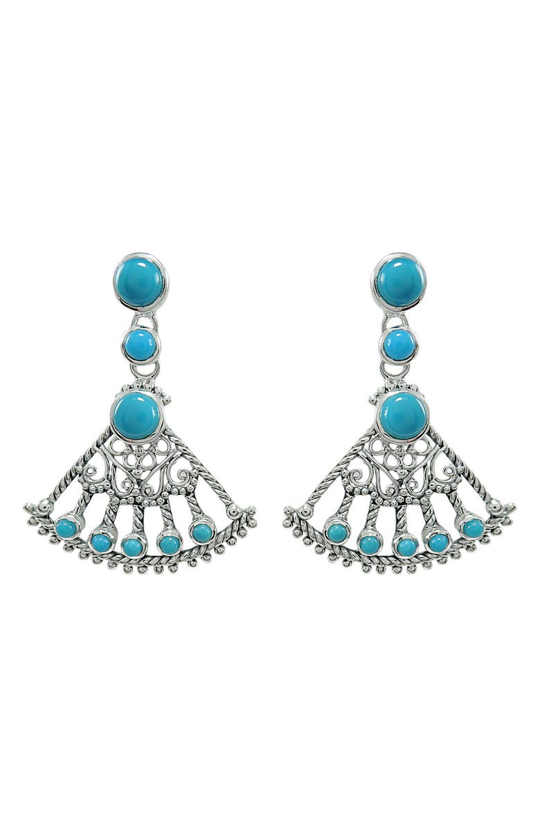 SAMUEL B. Turquoise Fan Drop Earrings, Main, color, Turquoise