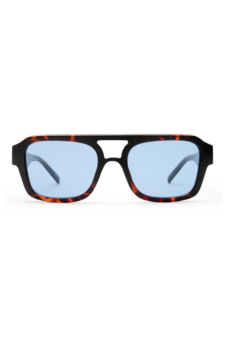 Subzero 54mm Aviator Sunglasses, Main, color, TORT / BLUE TINT