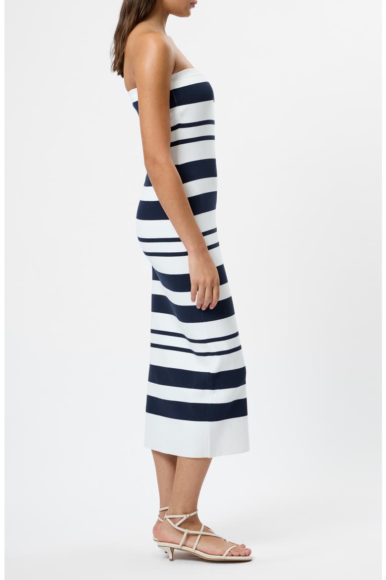 Maxime Stripe Strapless Midi Dress, Alternate, color, SUMMERWHITE-MARINE