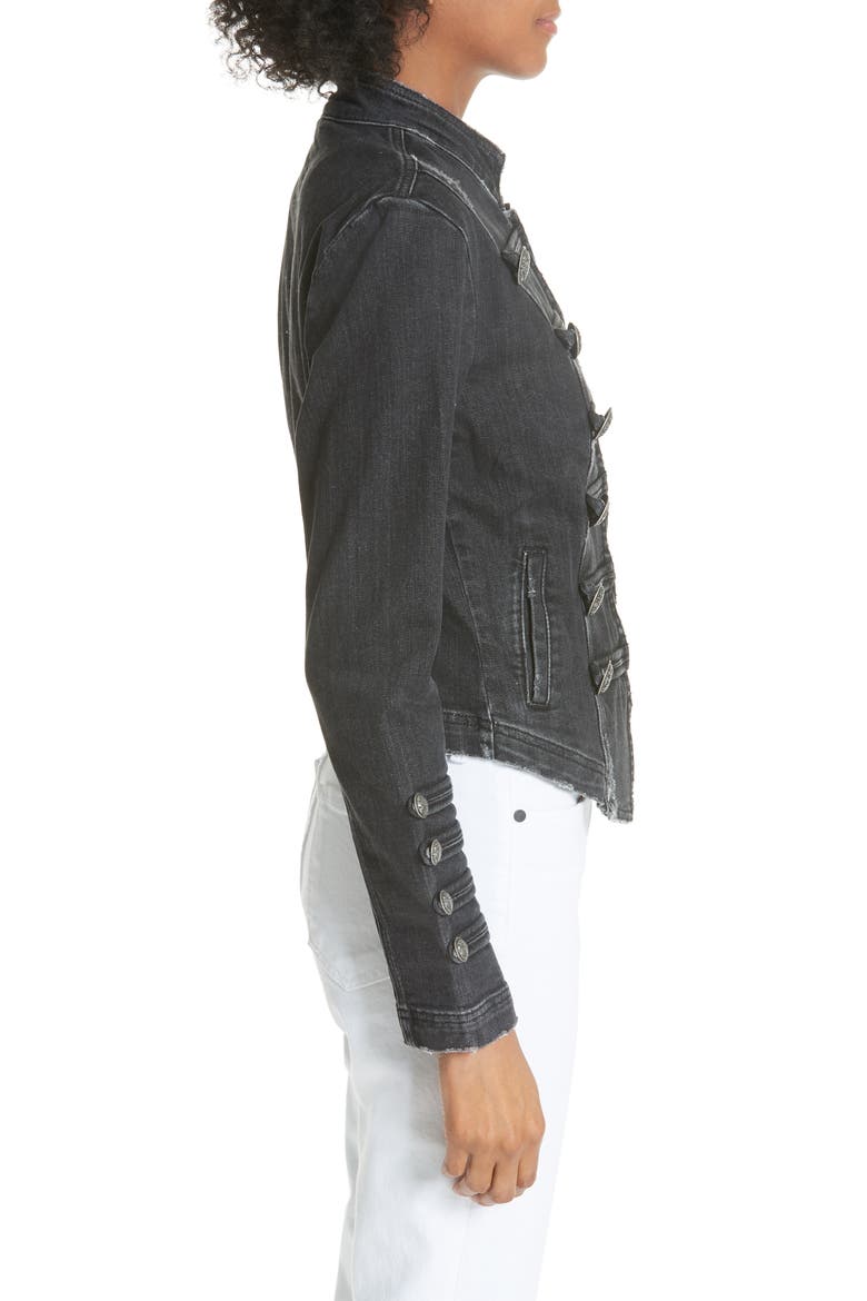 Military Denim Jacket, Alternate, color, BLACK