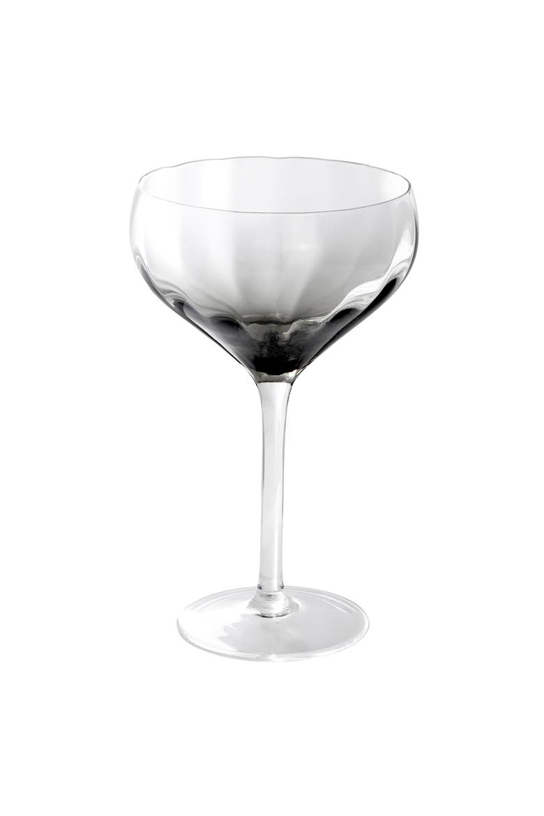4 Piece 12.2oz Optic Handmade Coupe Glass Set Black, Alternate, color, Black