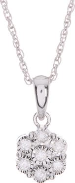 EFFY Sterling Silver Diamond Clover Pendant Necklace - 0.10 ctw