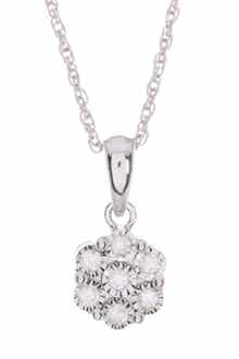 EFFY Sterling Silver Diamond Clover Pendant Necklace - 0.10 ctw