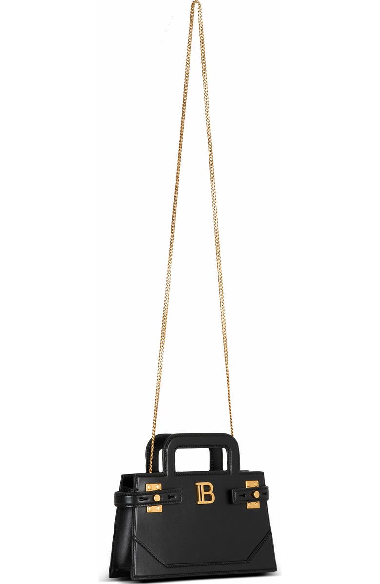 Balmain Small B-Buzz Top Handle Bag In Calfskin, Alternate, color,