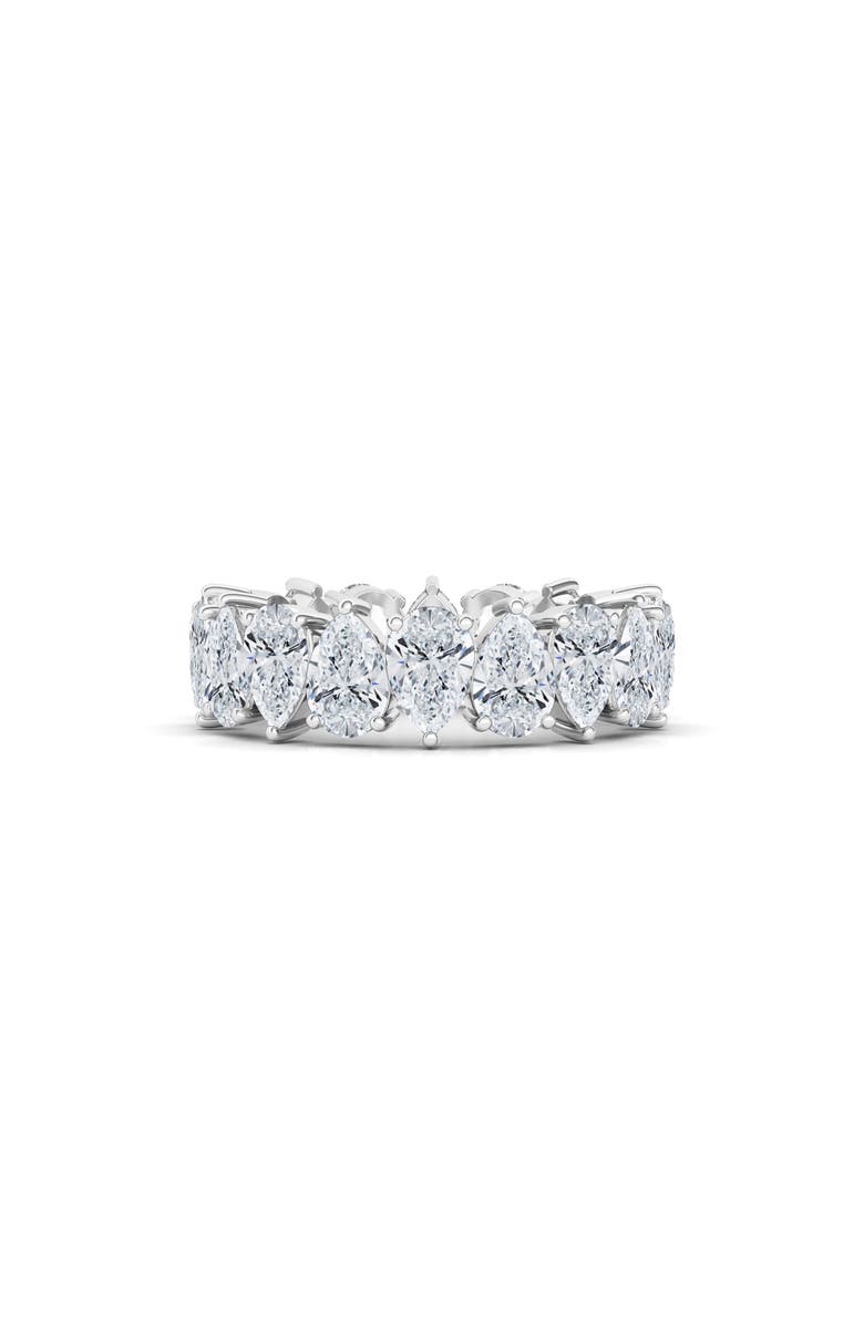 HauteCarat Alternating Pear Lab Created Diamond Eternity Ring, Alternate, color, White Gold