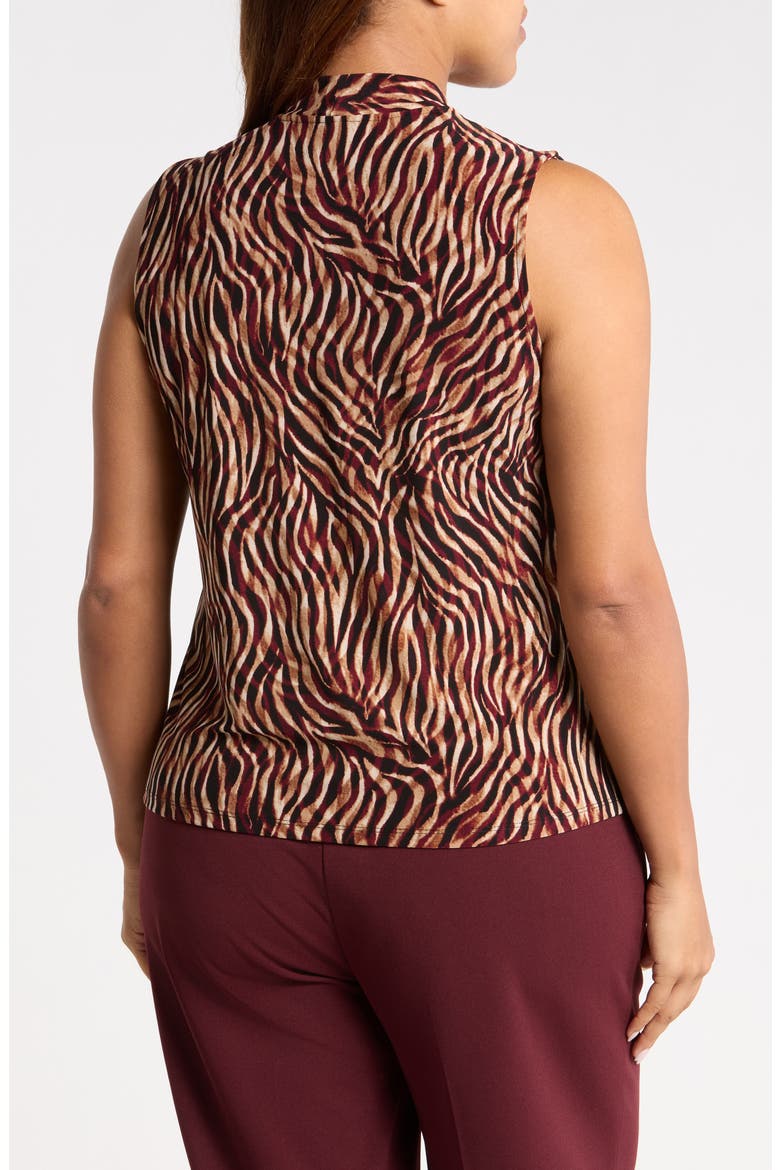 Faux Wrap Sleeveless Top, Alternate, color, BAROLO MULTI